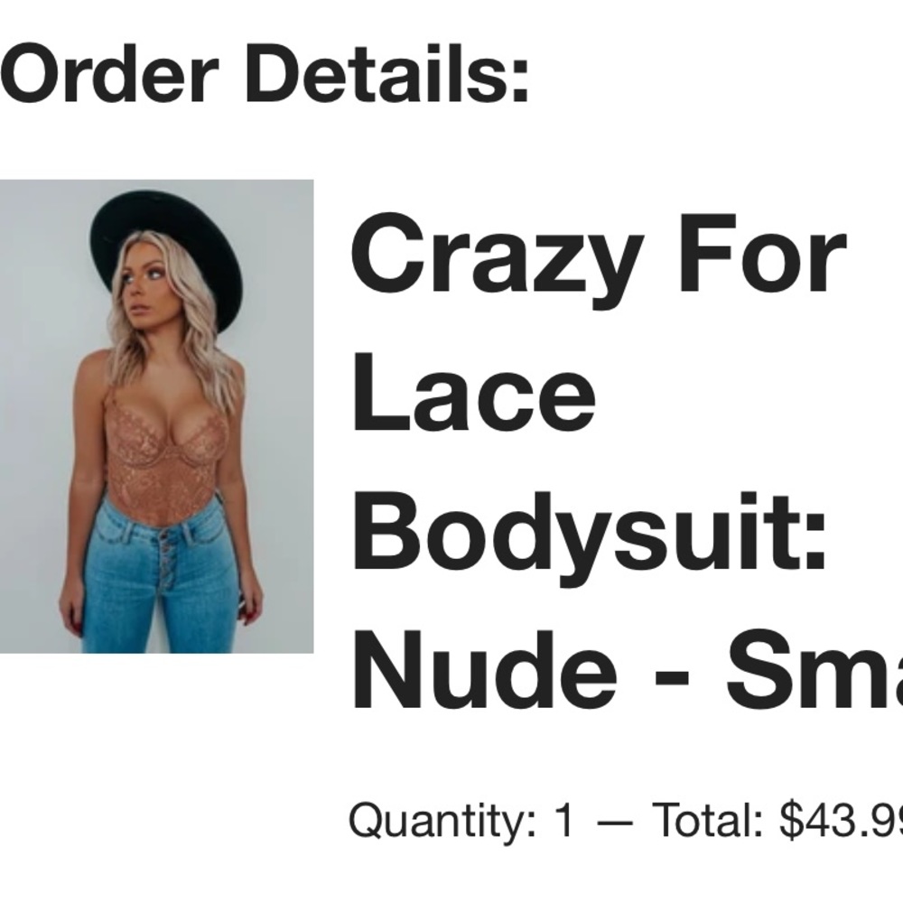 Crazy for lace body suit